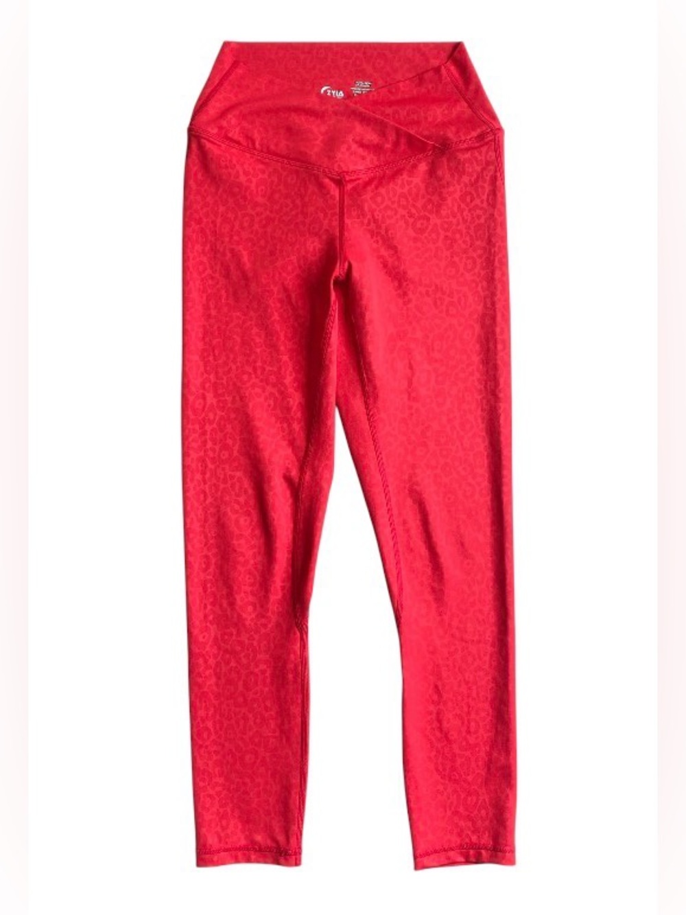 Zyia Active Red Leopard Print Scrunch Leggings Size 6